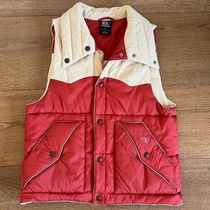 Vintage Ocean Pacific Icons of Culture Retro Corduroy Vest Orange OP Size S